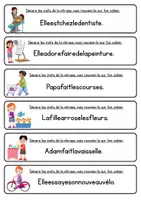 Aperçu - Feuilles d'exercices - Séparer les mots des phrases - Page 1