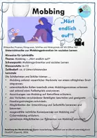 Vorschau - Unterrichtsreihen - Unterrichtsreihe zum Thema Mobbing: "Hört endlich auf!" - Seite 1