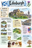 Vorschau - Arbeitsblätter - Lernplakat + AB mit Fragen zum Thema "Edinburgh" + Lösungsblatt + Infografik - Deckblatt