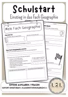 Vorschau - Arbeitsblätter - Einstieg in das Fach Geographie - Reflexion zu Schuljahresbeginn -Vorwissen, Erwartungen und Lernziele reflektieren - Seite 1