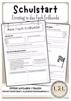 Vorschau - Arbeitsblätter - Einstieg in das Fach Erdkunde - Reflexion zu Schuljahresbeginn -Vorwissen, Erwartungen und Lernziele reflektieren - Deckblatt