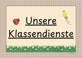 Vorschau - Poster - Klassendienste Bauernhof mit Team-Dienste Möglichkeit - Deckblatt