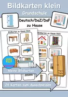 Vorschau - Spiele - Kleine Bildkarten: zu Hause / wohnen / Möbel & Räume - Vokabelkarten (DaZ/DaF / Deutsch) - Deckblatt