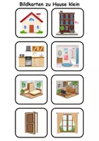 Vorschau - Spiele - Kleine Bildkarten: zu Hause / wohnen / Möbel & Räume - Vokabelkarten (DaZ/DaF / Deutsch) - Seite 2