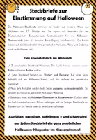 Vorschau - Stundenentwürfe - Halloween Kunst Grundschule - Steckbriefe Deko Klassenzimmer - Seite 1