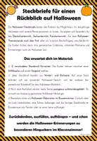 Vorschau - Stundenentwürfe - Halloween Rückblick Steckbriefe Reflexion Grundschule - Seite 1