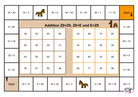 Vorschau - Arbeitsblätter - Materialpaket Spiele und AB Addition / Subtraktion bis 100 ohne ZÜ - Seite 1