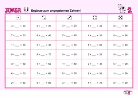 Vorschau - Spiele - Joker 6 Spiele Ergänzen zum Zehner oder zu 100, Lösungen - Seite 2