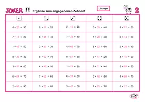 Vorschau - Spiele - Joker 6 Spiele Ergänzen zum Zehner oder zu 100, Lösungen - Seite 3
