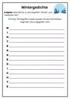 Vorschau - Arbeitsblätter - AB - Wintergedichte Vorwissen (Akrostichon schreiben) - Deckblatt
