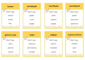 Vorschau - Spiele - Back to school - ESL Forbidden Words Cards (A2/B1) - Seite 3