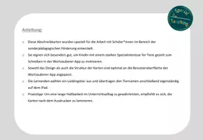 Vorschau - Fördermaterial/Inklusion - Abschreibkarten: Tiernamen - Seite 1
