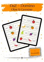 Vorschau - Spiele - Lesedomino & Wortschatz "Obst & Gemüse" – DaZ / Anfangsunterricht (3 Niveaustufen) - Deckblatt