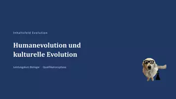 Vorschau - Unterrichtsreihen - Unterrichtsreihe: Humanevolution - Deckblatt