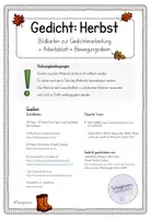 Vorschau - Arbeitsblätter - Gedicht: Herbst - Herbstgedicht Gedichterarbeitung (Gedichte in der Grundschule) - Seite 1