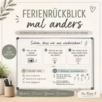 Vorschau - Arbeitsblätter - Schulstart nach den Ferien - interaktiver Einstieg - Seite 1