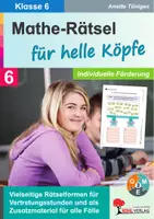 Vorschau - Arbeitsblätter - Mathe-Rätsel Klasse 6 | Vertretungsstunden Sekundarstufe | Grundrechenarten Bruchrechnung, Dezimalrechnung, Kreuzzahlrätsel, Domino, Potenzen | differenzierte Arbeitsblätter Kopiervorlagen mit Lösungen - Deckblatt