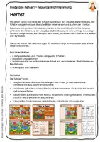 Vorschau - Fördermaterial/Inklusion - Finde den Fehler im Herbst: Suchbilder zur visuellen Wahrnehmung für Grundschule und Förderschule - Seite 1