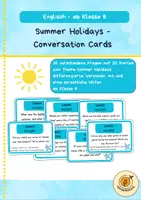Vorschau - Aufgabenkarten - Materialpaket: Schuljahresbeginn Englisch: 3x Conversation Cards ab Klasse 8 (differenziert) - Seite 1