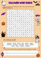 Vorschau - Arbeitsblätter - Halloween Englisch: Suchsel / Word Search Quiz English | Halloween Vocabulary / Wortschatz | 4-fach differenziert mit Lösungen & Schreibaufgabe | Klasse 3/4/5/6/7 I Herbst Material - Seite 1