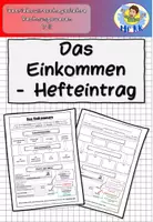 Vorschau - Arbeitsblätter - Das Einkommen BwR 7 II Lehrplan Plus - Hefteintrag - Deckblatt