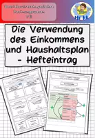 Vorschau - Arbeitsblätter - Die Verwendung des Einkommens und der Haushaltsplan BwR 7 II Lehrplan Plus - Hefteintrag - Deckblatt