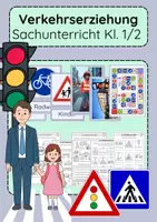 Vorschau - Arbeitsblätter - Verkehrserziehung Klasse 1 & 2 Sachunterricht sicher im Verkehr - Deckblatt