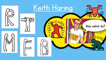 Vorschau - Mal- und Bastelvorlagen - Buchstaben nach Keith Haring - Kunstunterricht - Schulstart - Seite 3