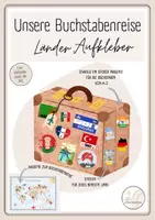 Vorschau - Mal- und Bastelvorlagen - Unsere Buchstabenreise - Länder Aufkleber - Deckblatt