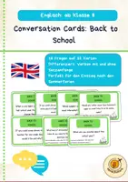 Vorschau - Aufgabenkarten - Back to School: Conversation Cards Englisch: ab Klasse 8 (differenziert) - Deckblatt