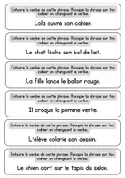 Aperçu - Feuilles d'exercices - Changer le verbe d'une phrase - exerercie rituel - Page de couverture