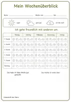Vorschau - Arbeitsblätter - Wochenüberblick Sozialverhalten - Freebie Klasse 1 - Seite 1