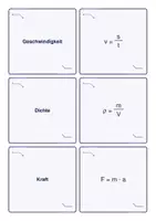 Vorschau - Spiele - Physik-Merkspiel: Physikalische Größen & Formeln – Grundlagen | 24 Kärtchen - Seite 1