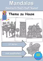 Vorschau - Arbeitsblätter - Mandalas Thema zu Hause / wohnen / Möbel & Räume - Grundschule - Bastelvorlagen - Deckblatt