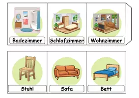 Vorschau - Arbeitsblätter - Leporello/Faltbuch Thema zu Hause / wohnen / Möbel & Räume (Klasse 1 und 2) - Seite 2