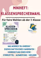Vorschau - Arbeitsblätter - Miniheft: Klassensprecherwahl ab der 7. Klasse (Für Sek 1, Demokratiebildung) - Deckblatt