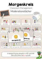 Vorschau - Anderer Materialtyp - Morgenkreis Moderationsfächer (mit/ohne Silbenschrift) Classroom Management - Deckblatt