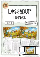 Vorschau - Arbeitsblätter - Lesespur "Herbst" - Klasse 1 bis 4 - Deckblatt