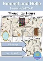 Vorschau - Arbeitsblätter - Himmel und Hölle: zu Hause / wohnen / Möbel & Räume - DaZ/DaF / Deutsch (flaten/basteln) - Deckblatt