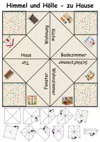 Vorschau - Arbeitsblätter - Himmel und Hölle: zu Hause / wohnen / Möbel & Räume - DaZ/DaF / Deutsch (flaten/basteln) - Seite 1