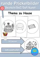 Vorschau - Arbeitsblätter - runde Prickelbilder / Fensterbilder: zu Hause / wohnen / Möbel & Räume - Grundschule - Bastelvorlagen - Deckblatt
