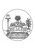 Vorschau - Arbeitsblätter - runde Prickelbilder / Fensterbilder: zu Hause / wohnen / Möbel & Räume - Grundschule - Bastelvorlagen - Seite 3