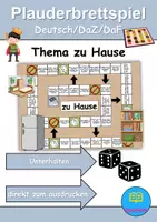Vorschau - Spiele - Plauderbrettspiel: Thema zu Hause / wohnen / Möbel & Räume - DaZ/DaF / Deutsch - Deckblatt