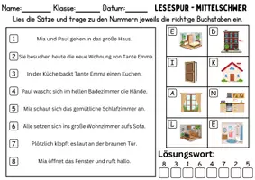 Vorschau - Spiele - Lesespur / Leserätsel: zu Hause / wohnen / Möbel & Räume - DaZ/DaF / Deutsch - Seite 2