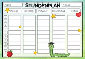 Vorschau - Arbeitsblätter - Stundenplan - Kopiervorlage (Version 2021) - Seite 1
