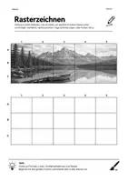 Vorschau - Arbeitsblätter - Rasterzeichnen Landschaft – FREEBIE - Seite 1