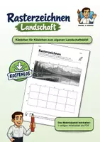Vorschau - Arbeitsblätter - Rasterzeichnen Landschaft – FREEBIE - Deckblatt