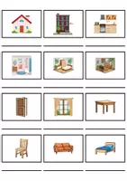 Vorschau - Mal- und Bastelvorlagen - Wörterliste zu Hause / wohnen / Möbel & Räume - DaZ/DaF / Deutsch (Grundschule) Kartenspiel - Seite 2