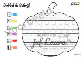 Voorbeeld - Dobbel & Schrijf - Herfst - Pompoen - Pagina 3