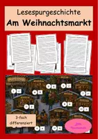 Vorschau - Arbeitsblätter - Lesespurgeschichte - Am Weihnachtsmarkt (3-fach differenziert) - Deckblatt
